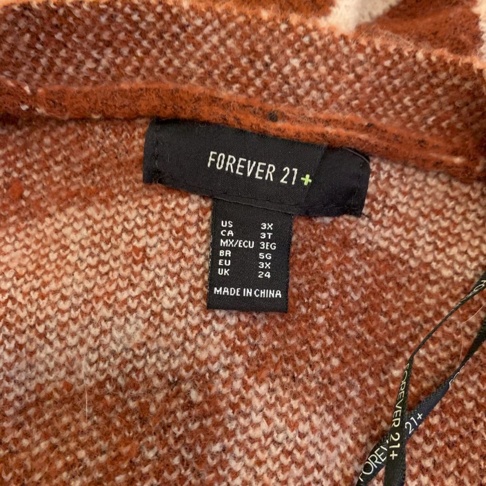 Rust Geometric Long Cardigan - Picture 6 of 6